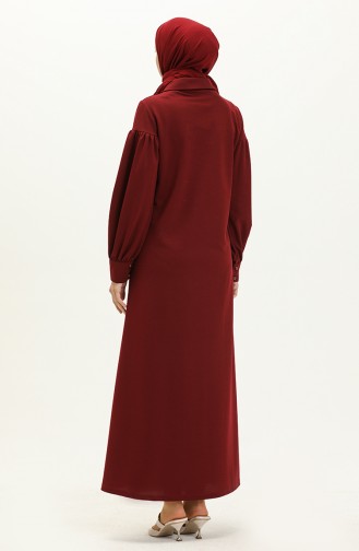 Claret red İslamitische Jurk 11m02-04