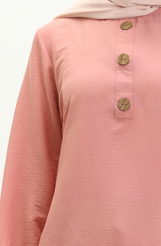 Elastic Sleeve Button Detailed Tunic 1841-05 Powder 1841-05