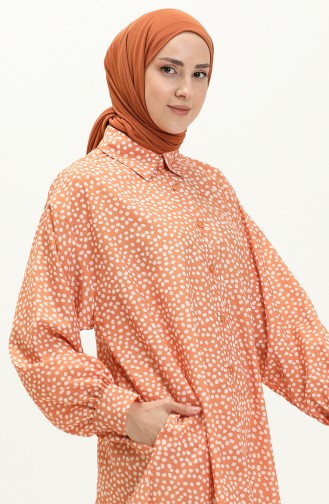 Puantiyeli Tunik 24Y8876-04 Turuncu