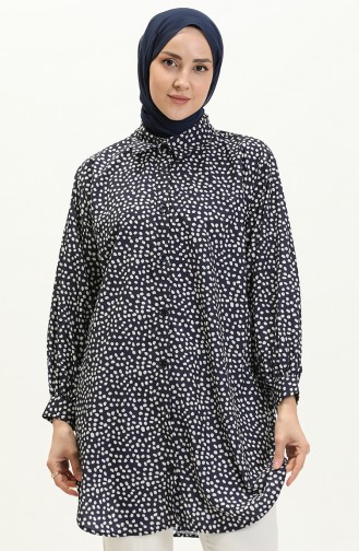 Polka Dot Tunic 24Y8876-06 Dark Navy Blue 24Y8876-06