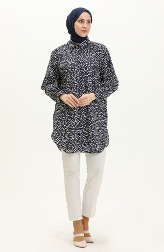 Polka Dot Tunic 24Y8876-06 Dark Navy Blue 24Y8876-06