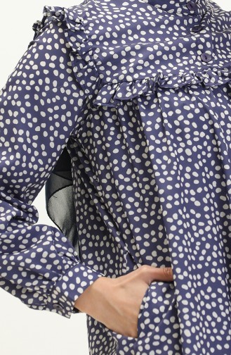 Polka Dot Ruffled Tunic 24Y8879-03 Dark Blue 24Y8879-03