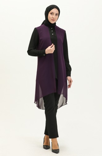 Suit Look Evening Tunic 15060-05 Black Plum 15060-05