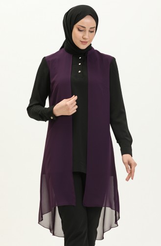 Suit Look Evening Tunic 15060-05 Black Plum 15060-05