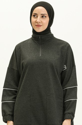 Biyeli Fermuarlı Eşofman Takım 99254-04 Antrasit