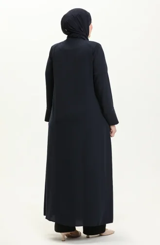 عباية بطعة حجر مقاس كبير 5050-02 كحلي 5050-02