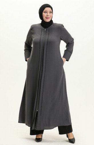 Abaya en Pierre Grande Taille 5050-05 Gris 5050-05