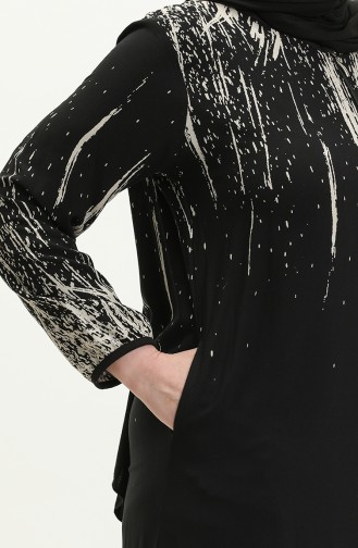 Plus Size Cotton Zippered Prayer Abaya 00012A-01 Black 00012A-01