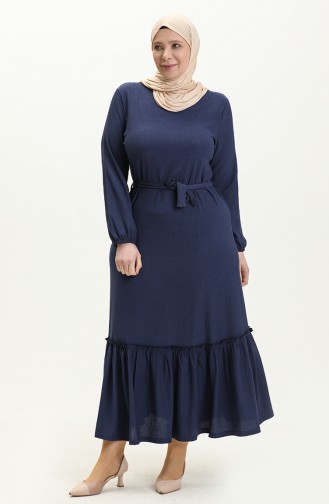 Plus Size Dress 4581-02 Navy Blue 4581-02