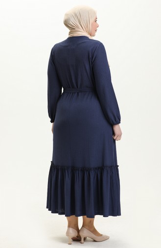 Plus Size Dress 4581-02 Navy Blue 4581-02