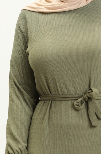 Farbali Büyük Beden Elbise 4581-03 Haki