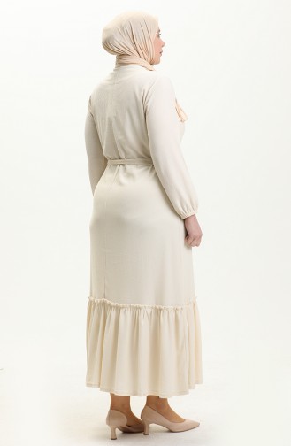 Farbali Übergrößen Kleid 4581-09 Creme 4581-09