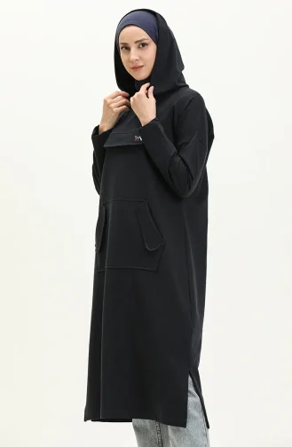 Hooded Long Sport Tunic 99258-01 Navy Blue 99258-01