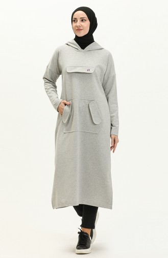 Hooded Long Sport Tunic 99258-05 Gray 99258-05