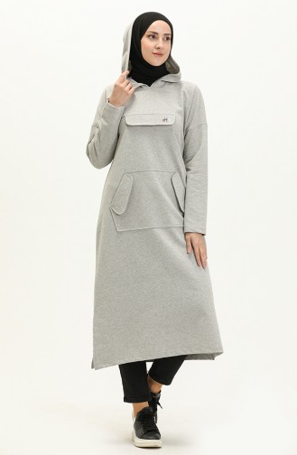 Hooded Long Sport Tunic 99258-05 Gray 99258-05