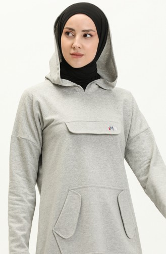 Hooded Long Sport Tunic 99258-05 Gray 99258-05