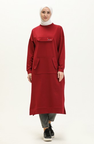 Kanguru Cepli Uzun Tunik 99259-03 Bordo