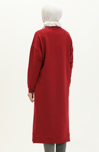 Kanguru Cepli Uzun Tunik 99259-03 Bordo