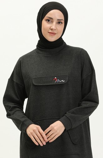 Kangaroo Pocket Lange Tunika 99259-04 Anthrazit 99259-04