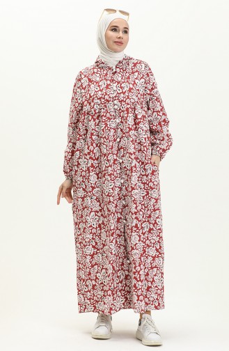 Claret red Abaya 24Y8871A-04