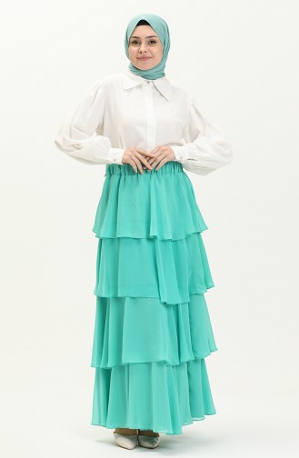 Tiered Chiffon Skirt 1001-01 Mint Green 1001-01