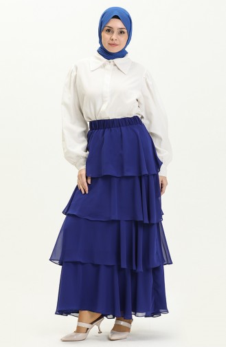 Tiered Chiffon Skirt 1001-02 Saxe 1001-02