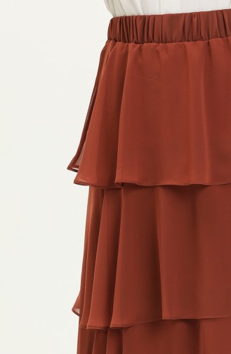 Tiered Chiffon Skirt 1001-03 Brick Red 1001-03