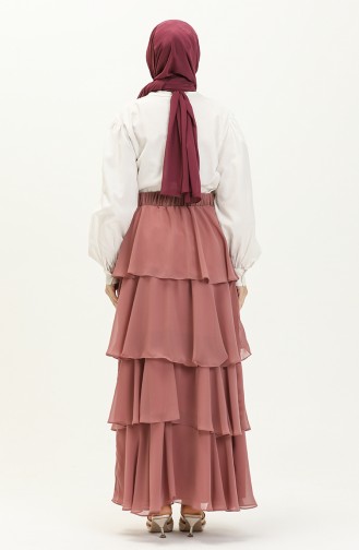 Tiered Chiffon Skirt 1001-04 Dusty Rose 1001-04