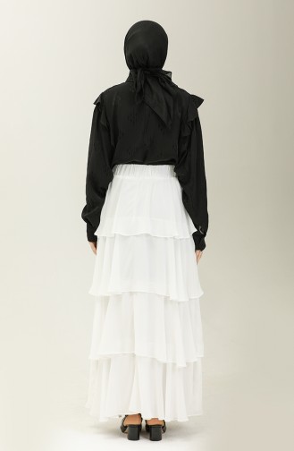 Tiered Chiffon Skirt 1001-05 Ecru 1001-05