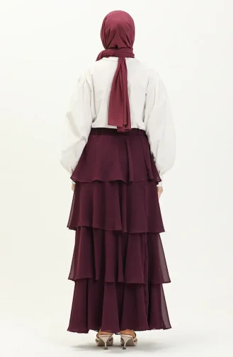 Jupe en Mousseline 1001-08 Plum 1001-08