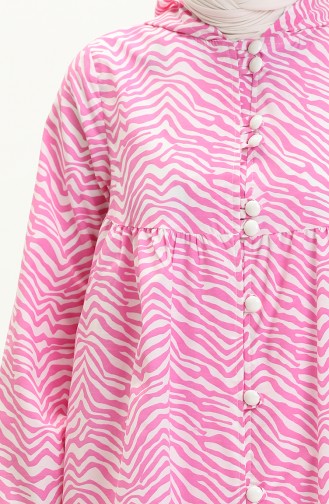 Terry Cotton Printed Abaya 24Y8871-01 Fuchsia 24Y8871-01