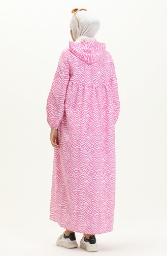 Terry Cotton Printed Abaya 24Y8871-01 Fuchsia 24Y8871-01