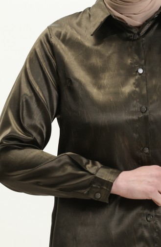 Übergröße Satin Damenhemd 3609-03 Dunkelgrün 3609-03