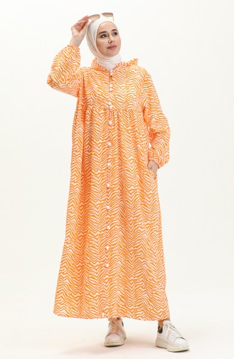 Terikoton Desenli Ferace 24Y8871-02 Oranj