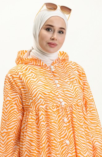Terikoton Desenli Ferace 24Y8871-02 Oranj