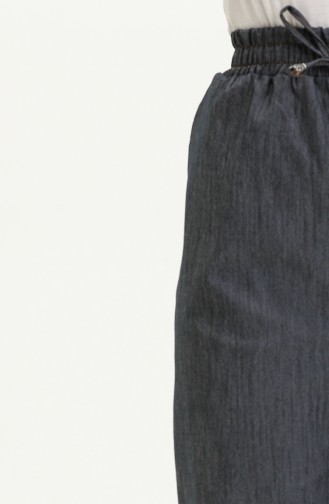 Elastic Waist Jeans 3605E-01 Navy Blue 3605E-01