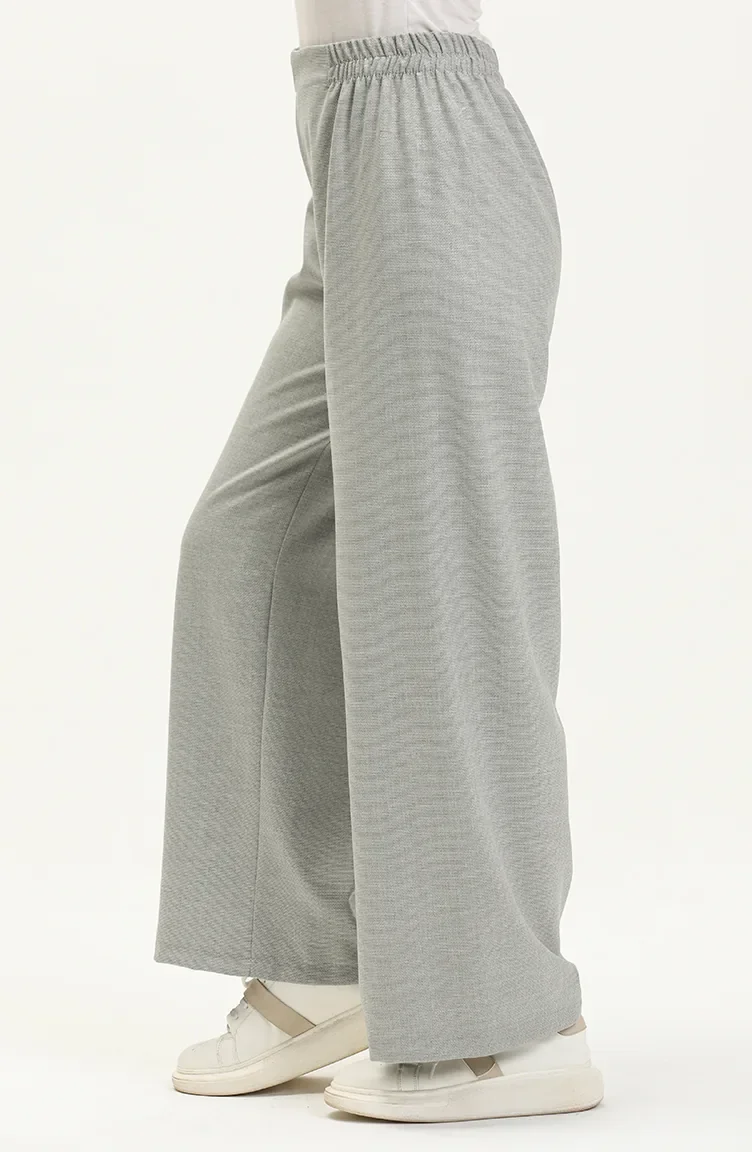 Hose mit weitem Bein und elastischer Taille 2951A-02 Grau 2951A-02