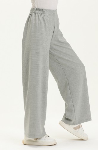 Wide Leg Elastic Waist Pants 2951A-02 Navy Blue 2951A-02
