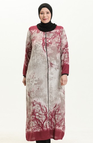 Plus Size Cotton Zippered Prayer Abaya 00012-01 Pink 00012-01