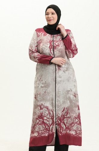 Pamuklu Fermuarlı Ferace 00012-01 Pembe