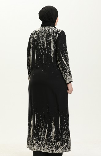 Plus Size Cotton Zippered Prayer Abaya 00012A-01 Black 00012A-01