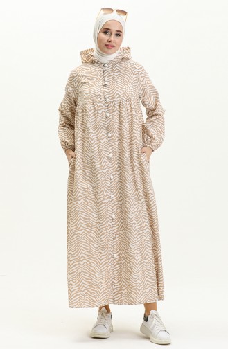 Teri Abaya mit Baumwolle gemustert 24Y8871-04 Nerz 24Y8871-04