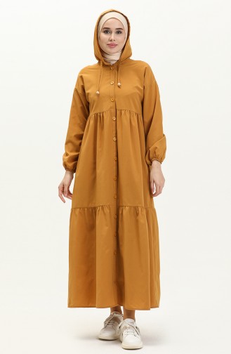 Terry Cotton Hooded Dress 24Y8884-09 Mustard 24Y8884-09