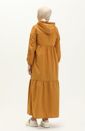 Terry Cotton Hooded Dress 24Y8884-09 Mustard 24Y8884-09