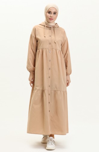 Terry Cotton Hooded Dress 24y8884-07 Milk Coffee 24Y8884-07