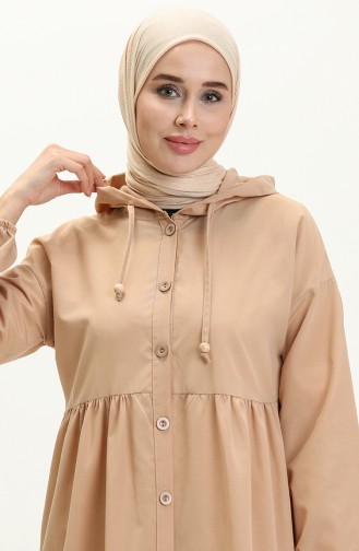 Terry Cotton Hooded Dress 24y8884-07 Milk Coffee 24Y8884-07