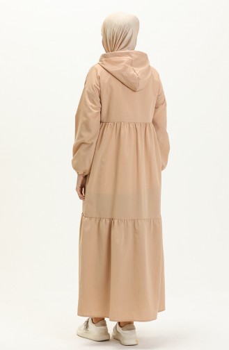 Terry Cotton Hooded Dress 24y8884-07 Milk Coffee 24Y8884-07