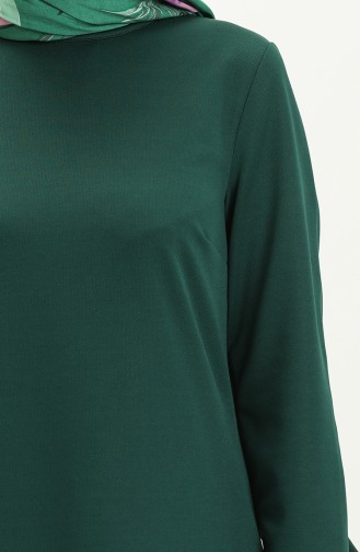 Kolu Lastikli Elbise 2052-02 Zümrüt Yeşili