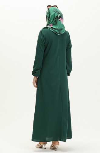 فستان مطاط الأكمام 2052-02 أخضر زمردي 2052-02