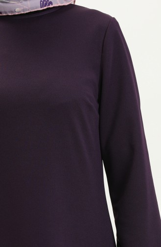 Kleid mit elastischen Ärmeln 2052-03 Zwetschge 2052-03